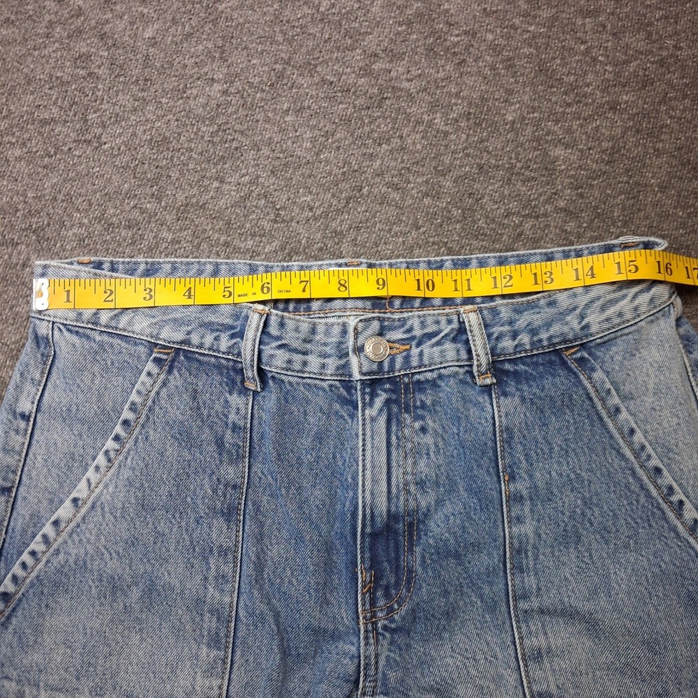 Zara Light Wash Blue Baggy Wide Leg Cargo Jeans Multi Pocket Straps Size 30 / 8 - Picture 4 of 14